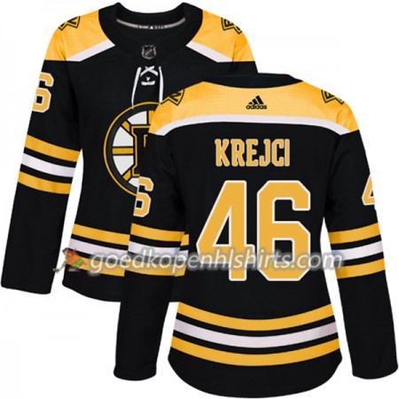 Boston Bruins David Krejci 46 Adidas 2017-2018 Zwart Authentic Shirt - Dames